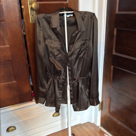 Banana Republic Brown silk utility blouse. Worn about twice. Retail 130‎ - Picture 1 of 7